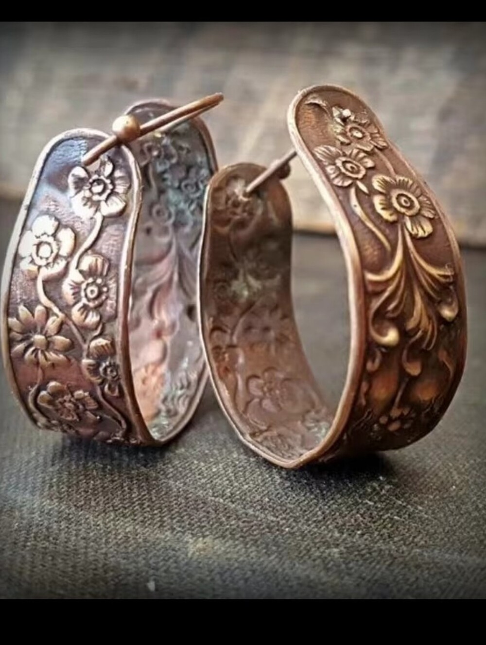 Vintage‎ Earrings Floral Hoop Women's Three Dimensional Jewelry New G20